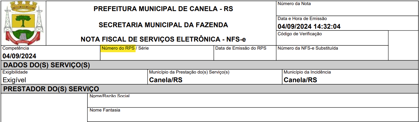 Tela para consulta do Último RPS utilizado no padrão System.