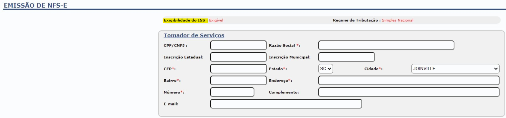 Tela para consulta da Natureza de operação padrão no padrão Tributos Municipais.