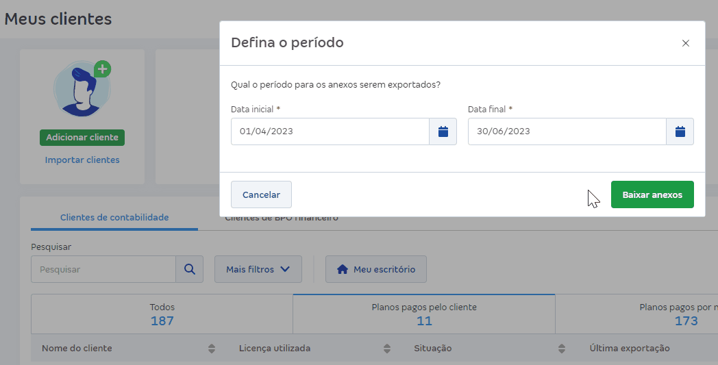 Passo a passo para escolher o período do backup dos anexos salvos no financeiro.