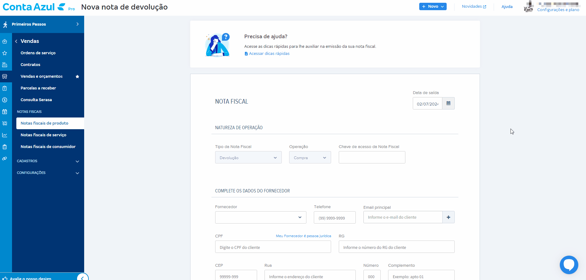 passo a passo para preencher os campos IPI devolvido e ou ICMS-ST devolvido na NF de devolução.