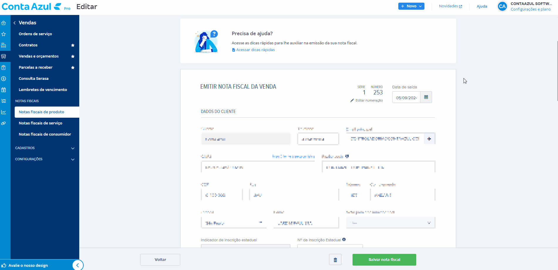Passo a passo para Editar numeração da nota no rascunho da NF-e.