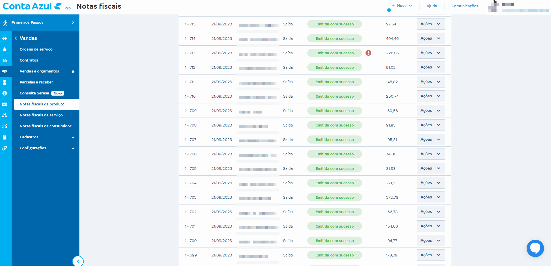 Passo a passo para visualizar mensagem de erro de cancelamento da NF-e.