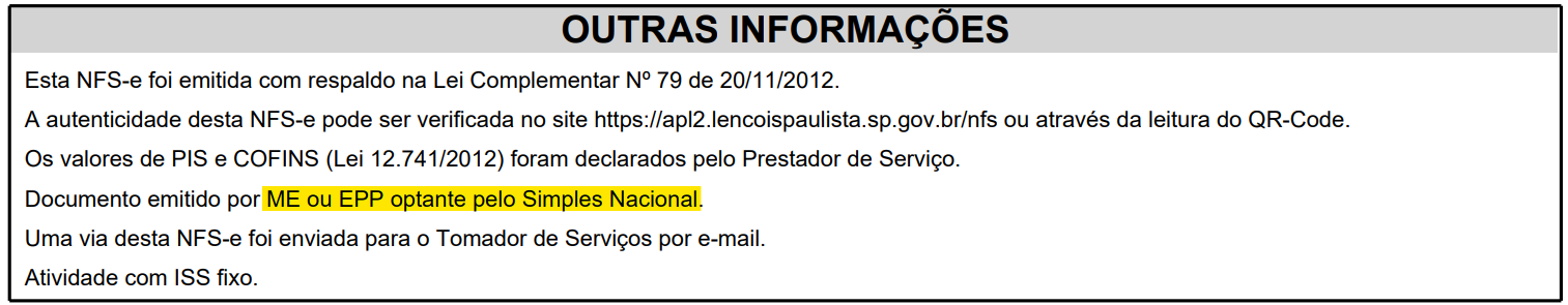Tela para consulta do Regime especial de tributação no padrão Lençóis Paulista.