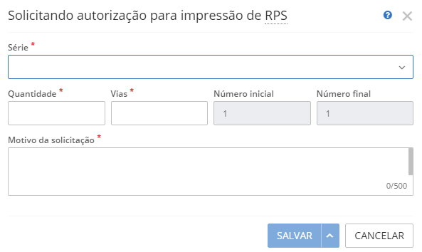 Tela para solicitar liberação de emissão de NFS-e pela Conta Azul no padrão Betha 2.0.
