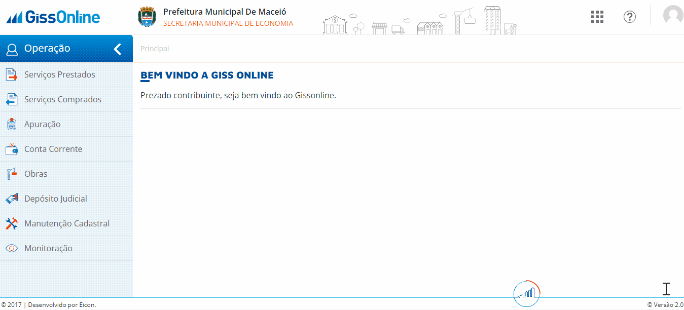 Passo a passo para consultar inscrição municipal do padrão Ginfes Giss Online.