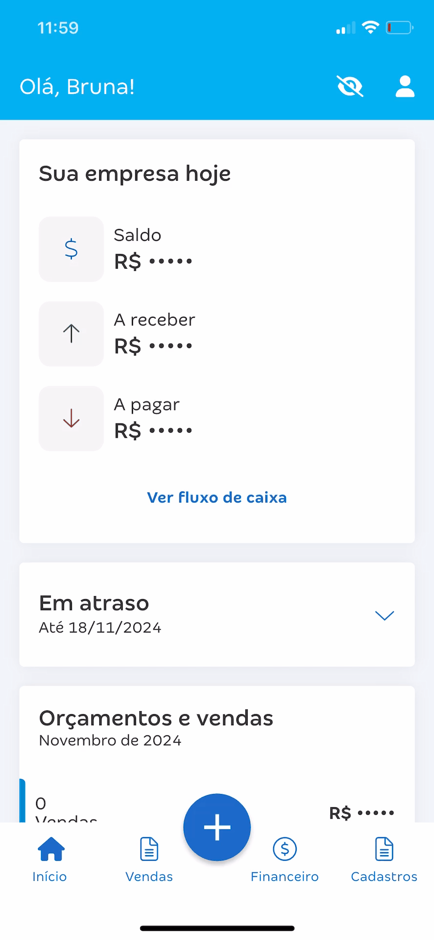 Passo a passo para cadastrar um novo Serviço pela tela Início do aplicativo.