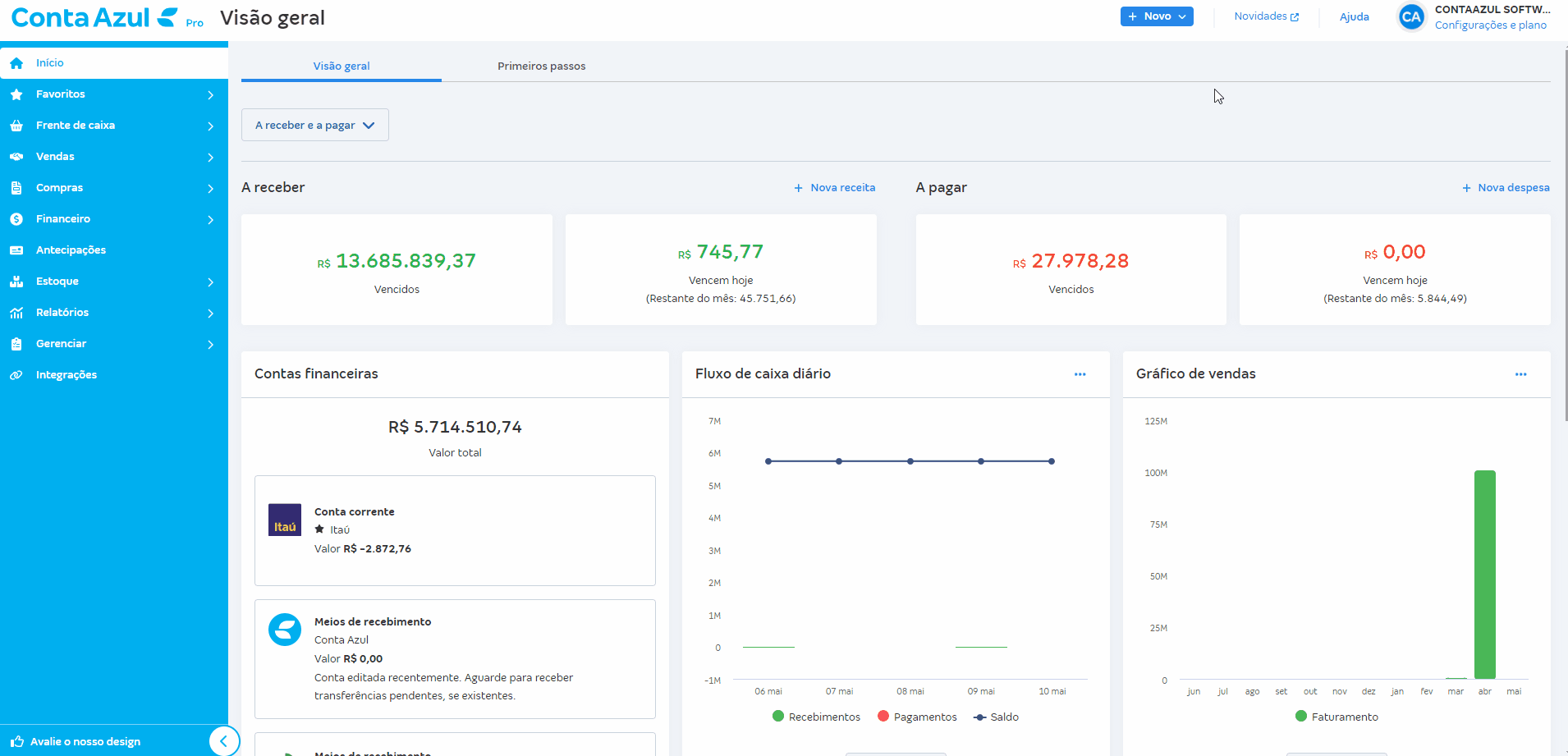 Passo a passo para criar venda parcelada no cartão de crédito via link da Conta Azul.