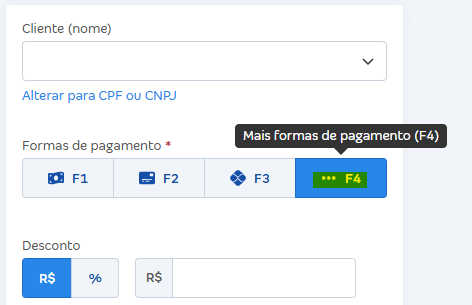 Tela de emissão da NFC-e com destaque para o botão ...F4.