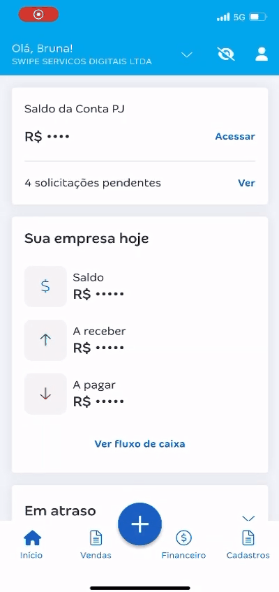 Passo a passo para alterar senha de transação da Conta PJ..gif