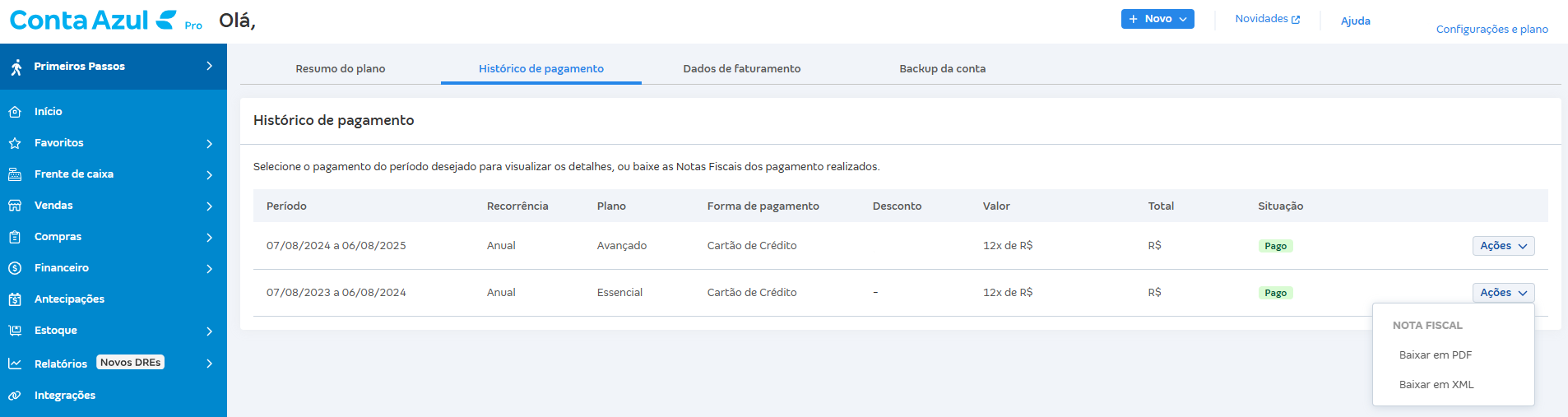 Tela de historico de pagamento.png