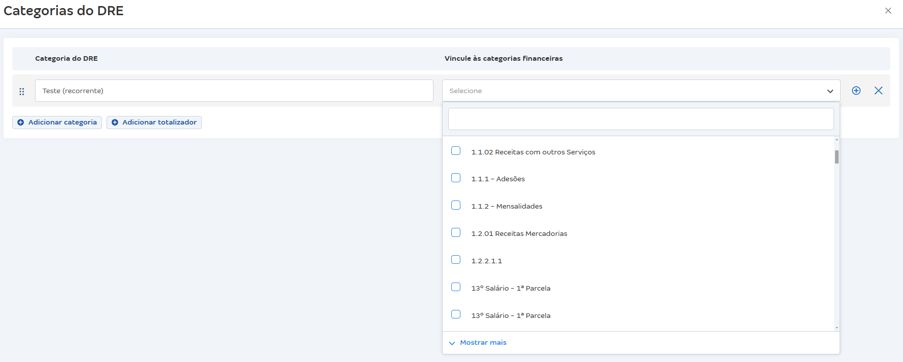 Tela de Categoria do DRE com destaque para lista de categorias financeiras..png
