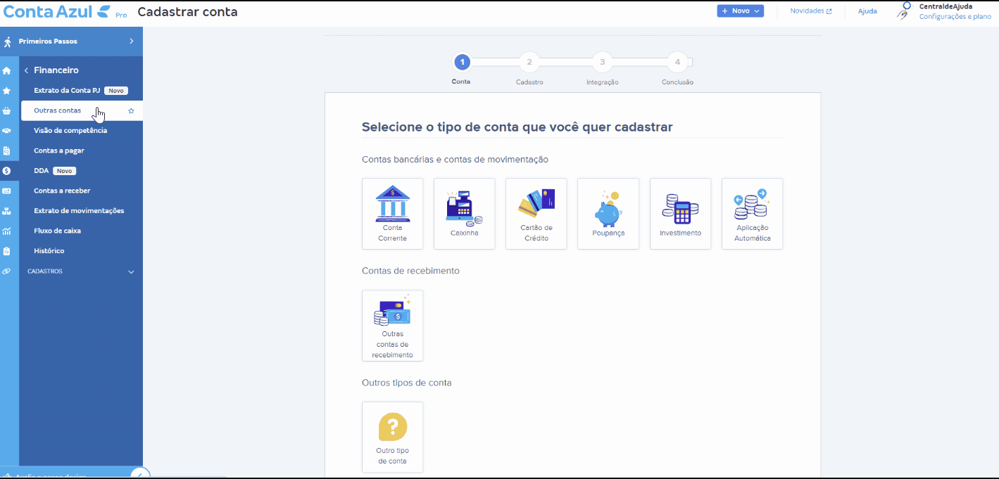 Passo a passo para cadastrar conta financeira do tipo Cartão de Crédito.gif