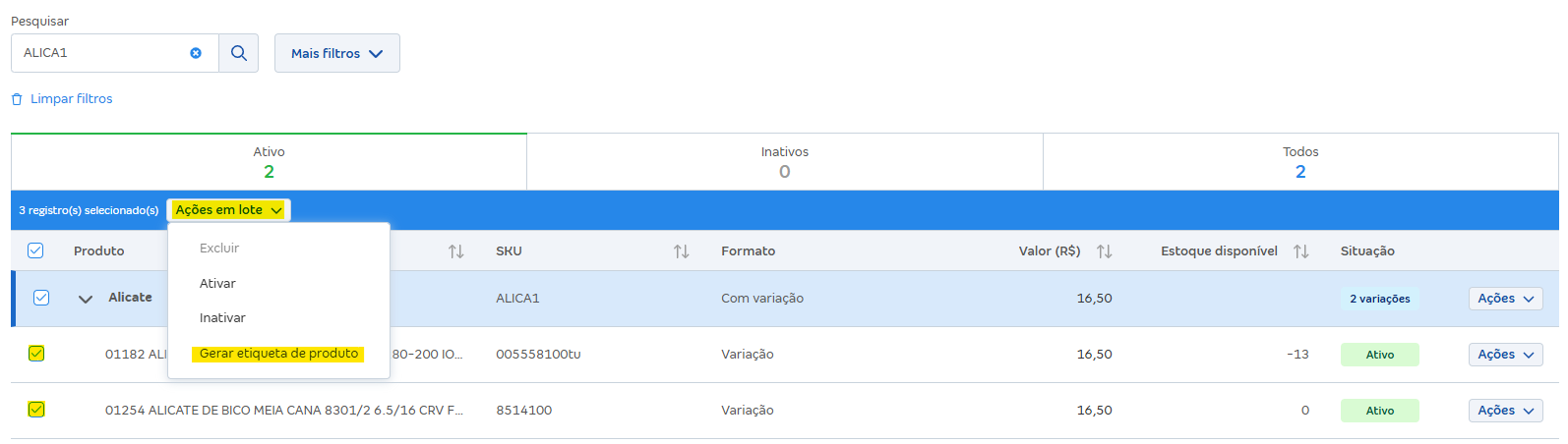 Tela para gerar etiquetas em produtos com variação.png