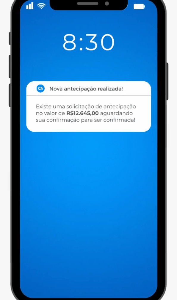 Passo a passo para autorizar a antecipação de recebíveis da Conta PJ da Conta Azul.