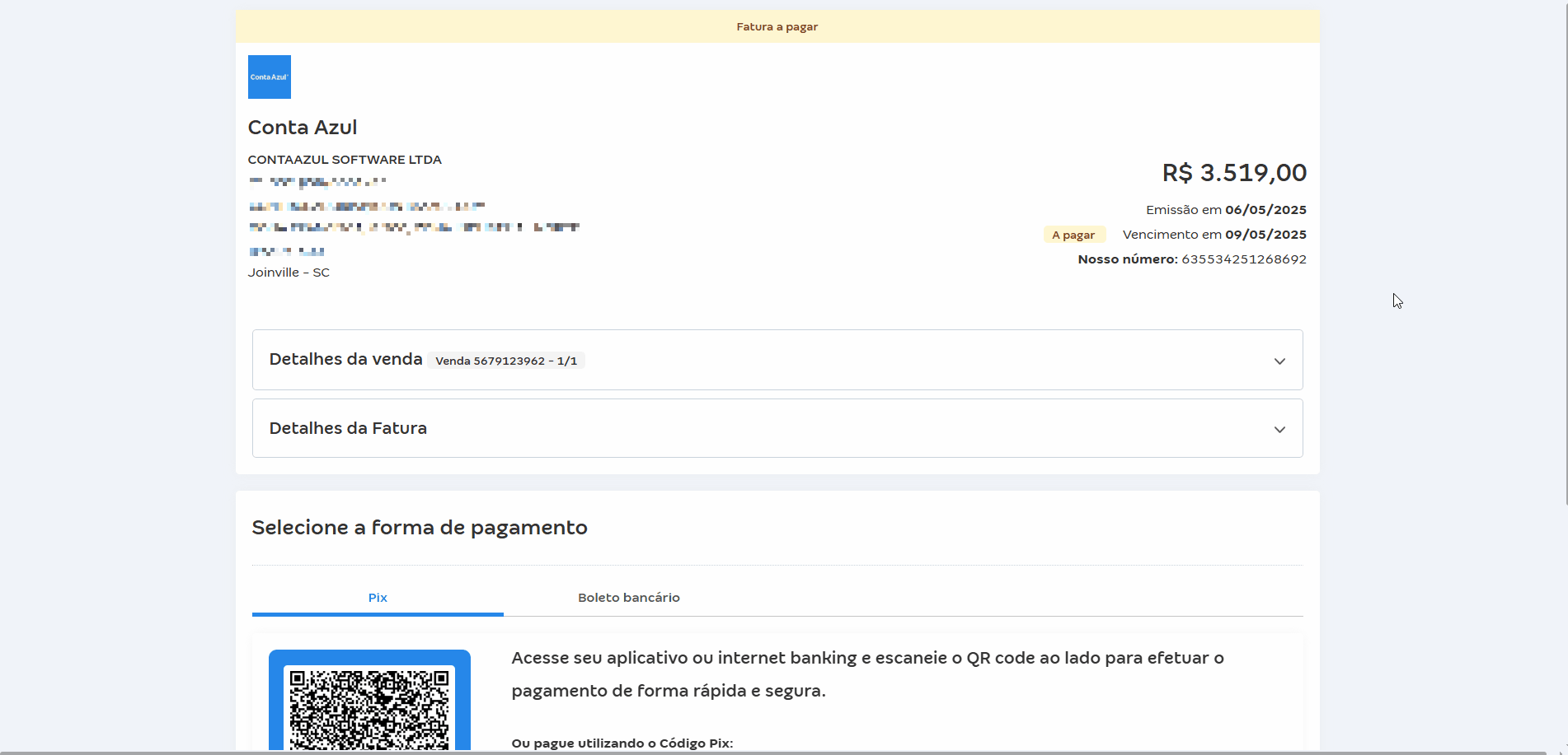 Passo a passo para visualizar fatura de Boleto da Conta Azul.gif
