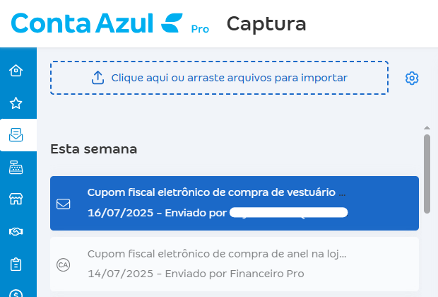 Tela informando ícone de e-mail na Conta AI Captura.png