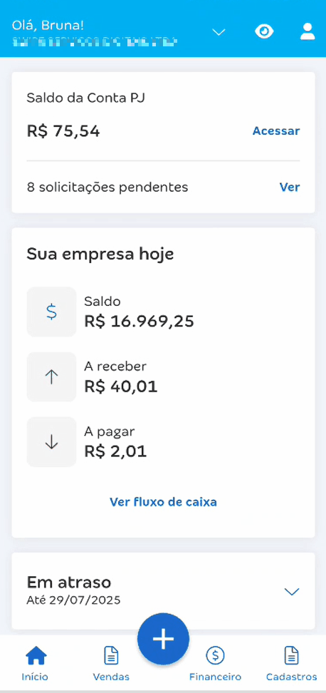 Passo a passo para cadastrar um novo fornecedor no aplicativo Conta Azul de Bolso