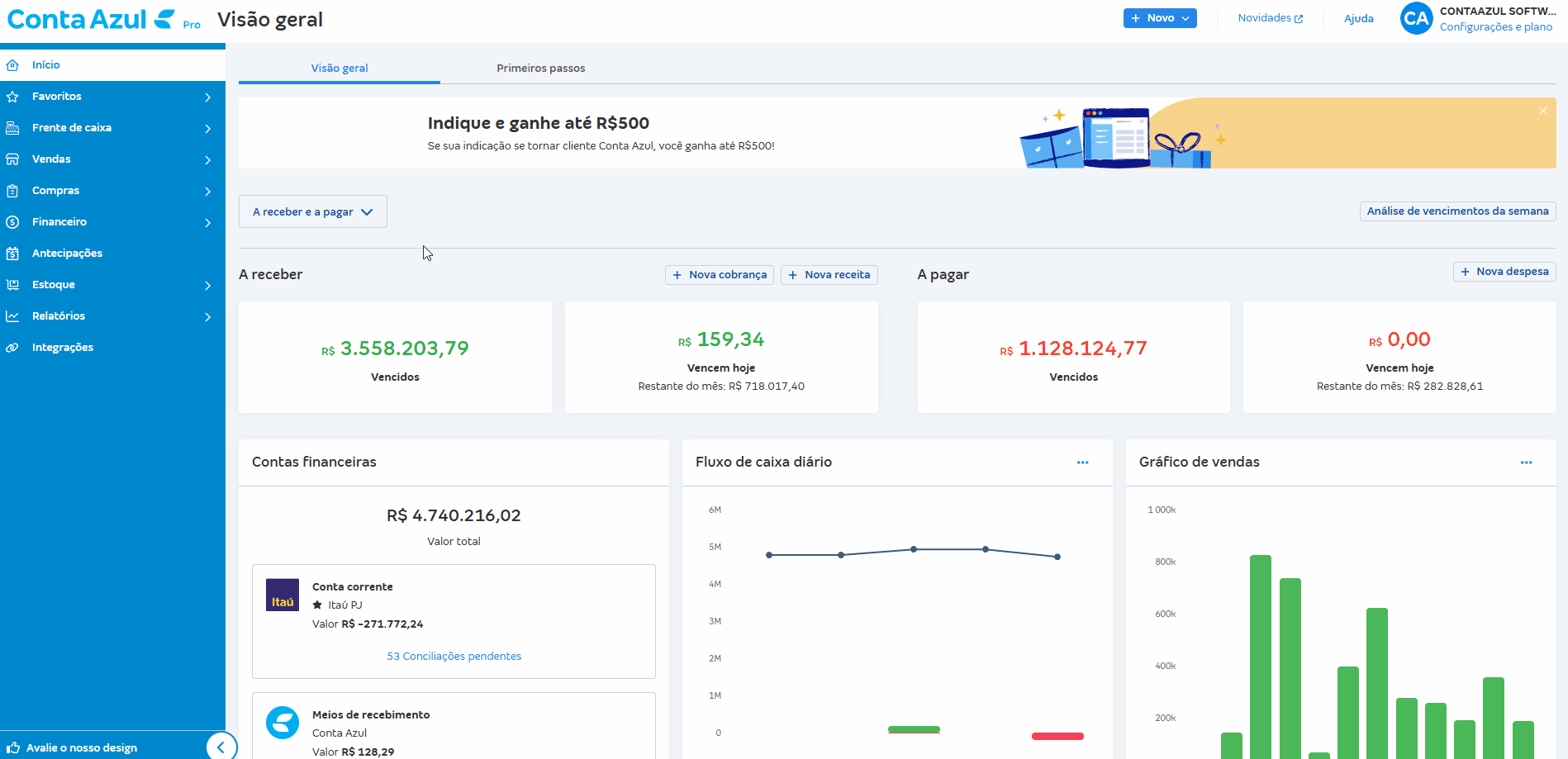 Passo a passo para acessar o relatório Posição de contas.