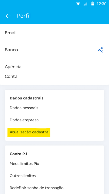 Configurações de Perfil Conta PJ.png