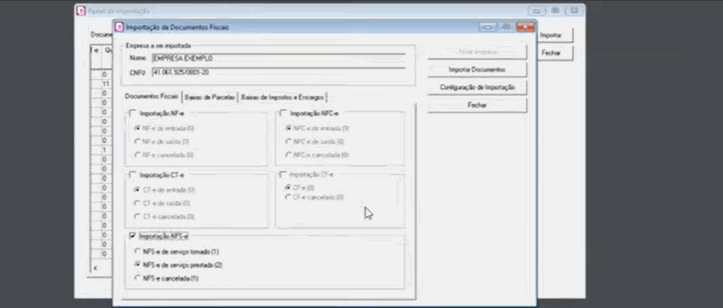 Passo a passo para Importar Documentos e acessar Resumo dos Dados no Domínio.