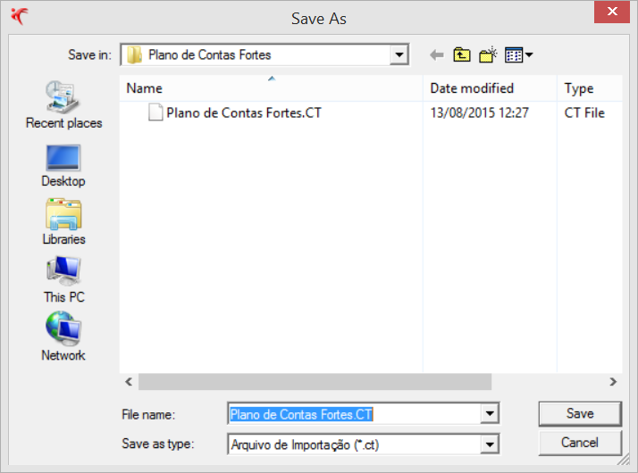Tela do Fortes com destaque para o botão Salvar.
