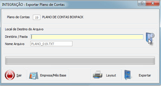 Tela do Fortes com destaque para o campo Diretório Pasta.
