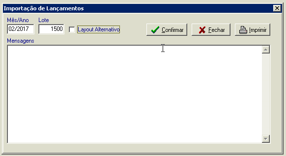 Tela do PH Software com destaque para os campos Layout Alternativo e Confirmar.