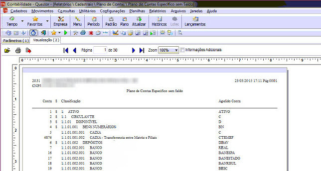 Tela do Questor com destaque para o botão Exportar.