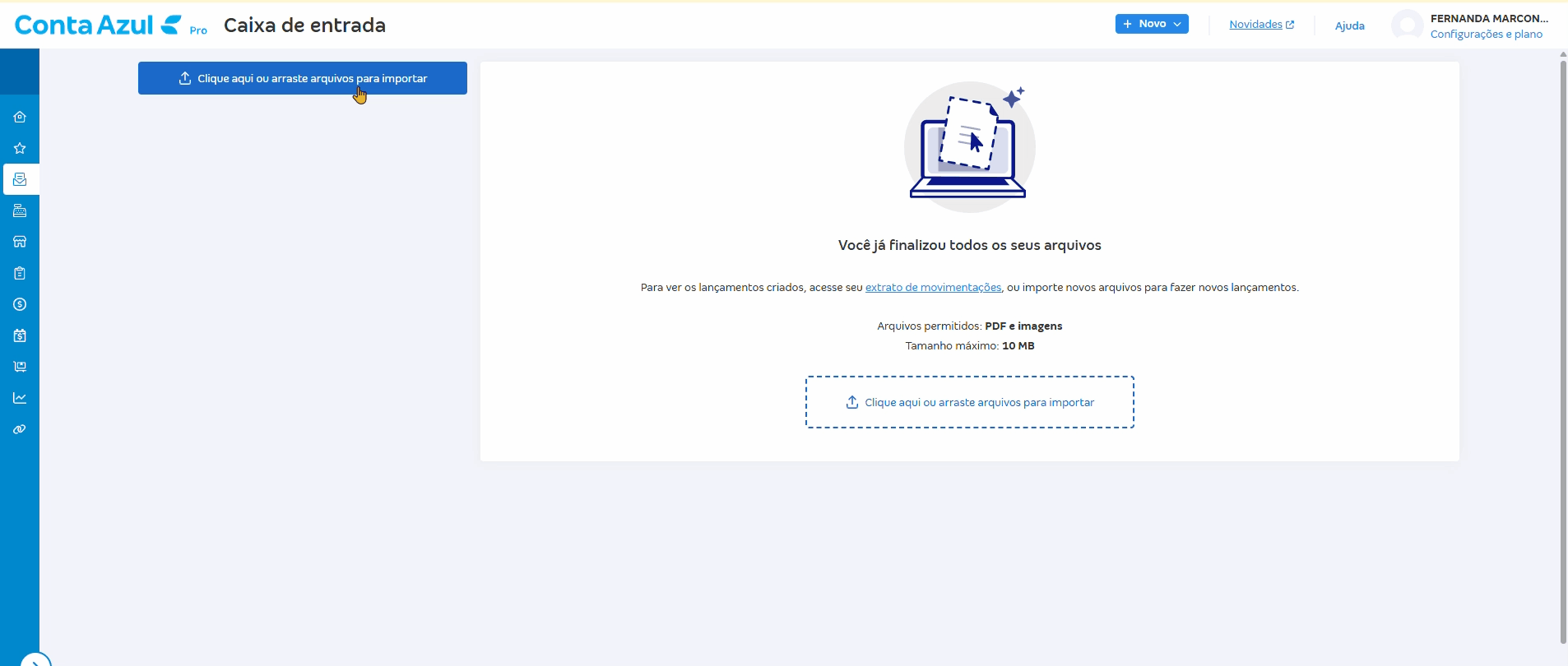 Passo a passo para importar documentos na Caixa de entrada.gif