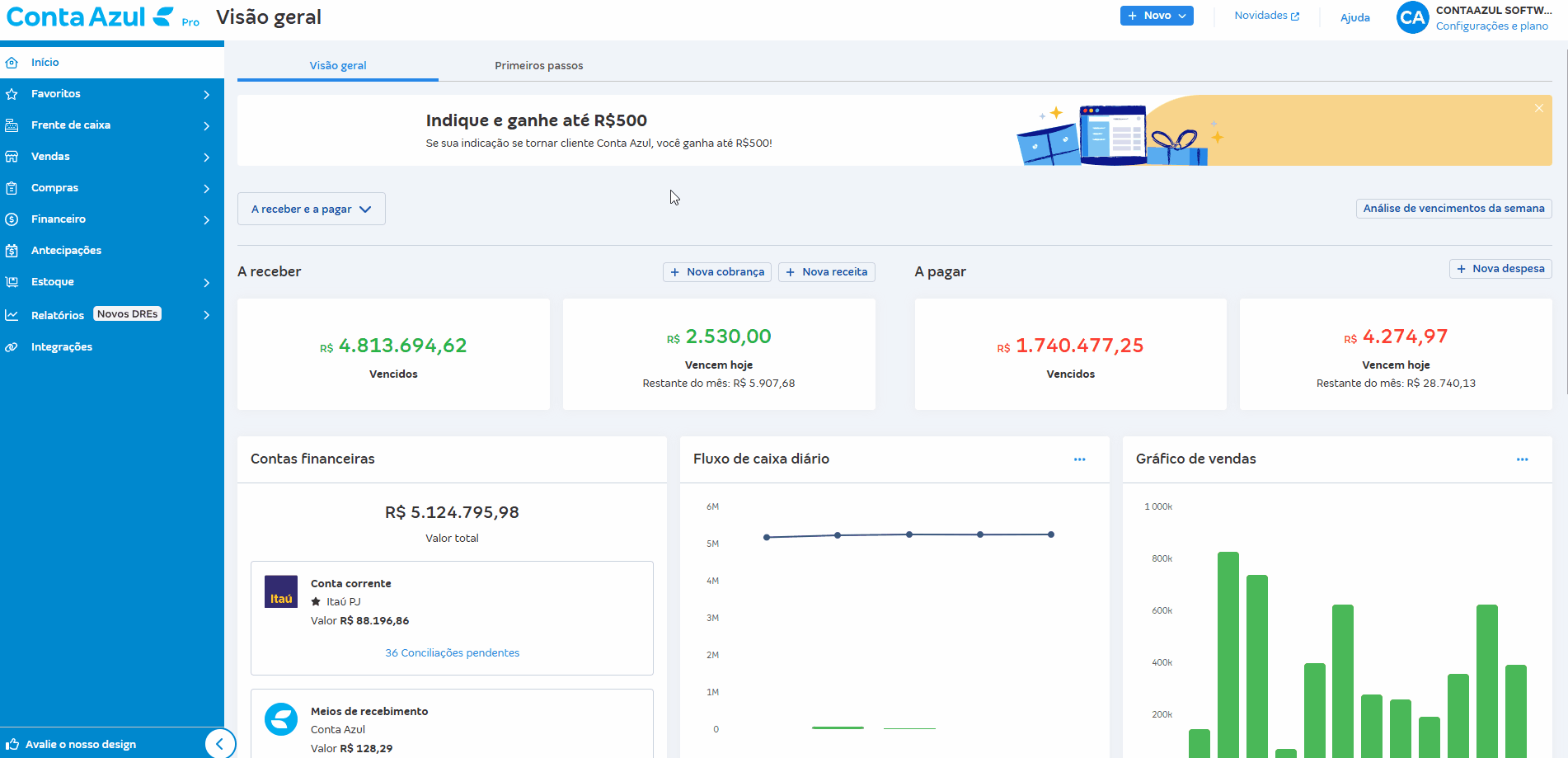 Passo a passo para acessar Mais relatórios DRE.