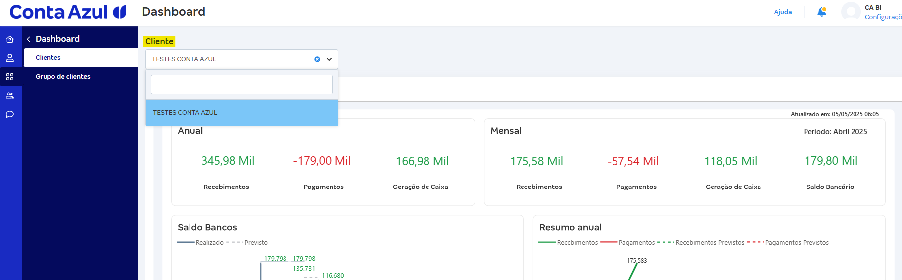 Tela de dashboard com lista de clientes.png