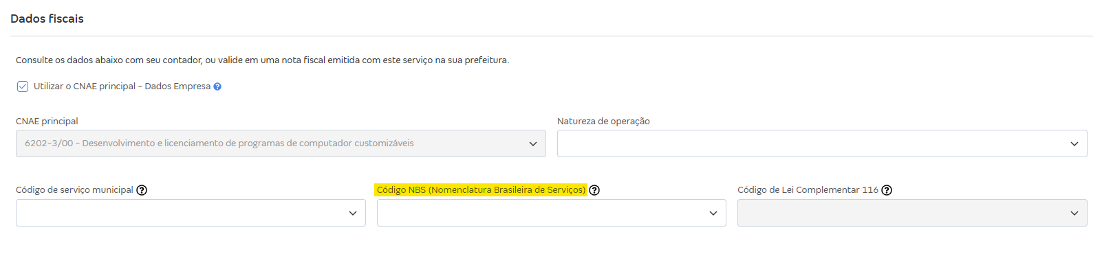 Tela de cadastro de serviço com destaque para o campo NBS.png