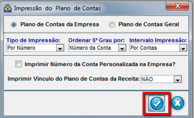Tela de Importação de Lançamentos com destaque para o botão com ícone de correto.