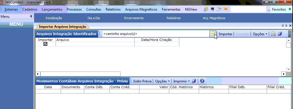 Tela do Mastermaq com destaque para o botão Opções.