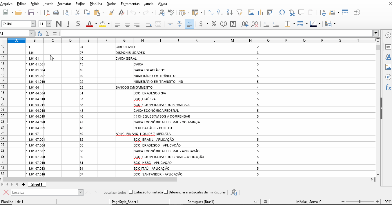 Tela de dados para salvar o arquivo no modelo .CSV (Separado por vírgula).