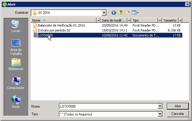 Tela do Sage com destaque para o botão Abrir.