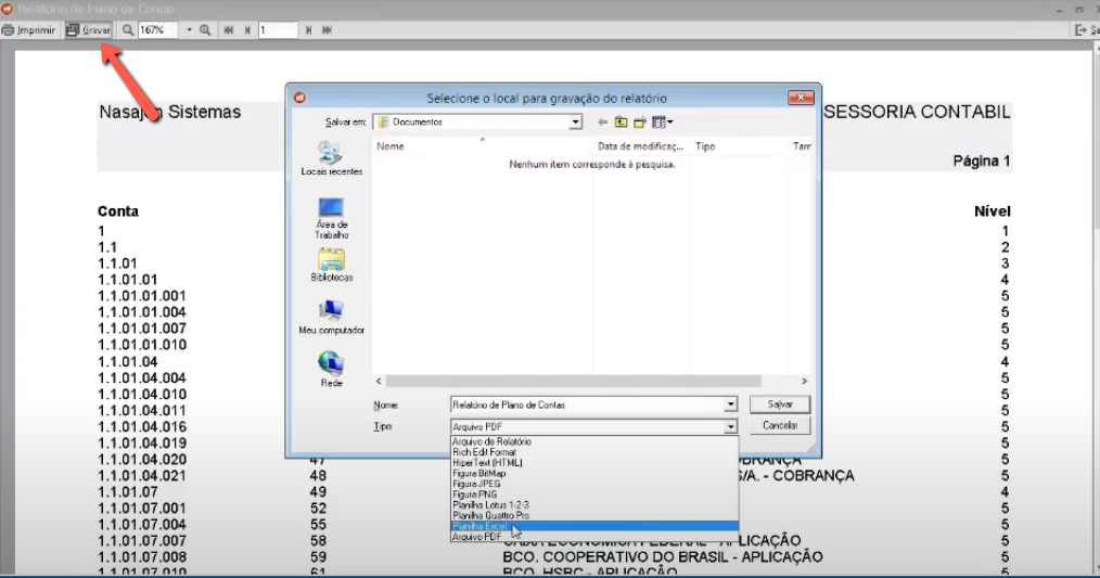 Tela do Nasajon SQL com destaque para os campos Gravar e Salvar.