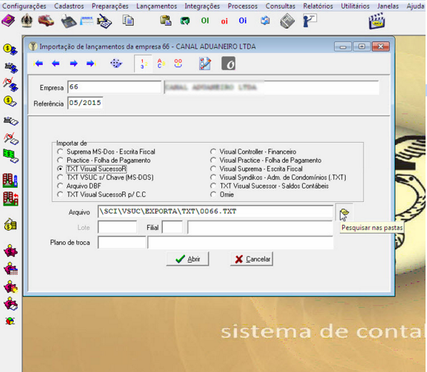 Tela do SCI Linha Visual com destaque para o botão Pesquisar nas Pastas.