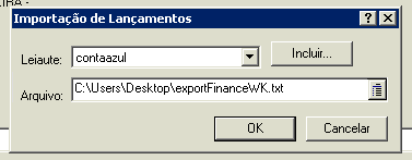 Tela do WK Radar com destaque para o botão Ok.