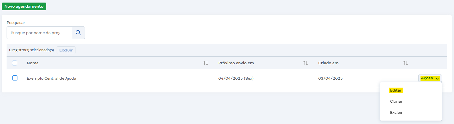 Tela do Agendador de relatórios com destaque para o botao Açoes e editar.png