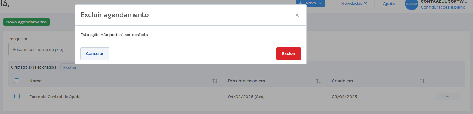 Tela do Agendador de relatórios com destaque para o botao Excluir.png