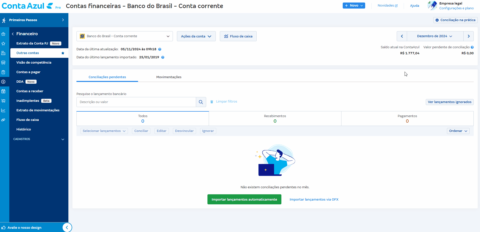 Passo a passo para selecionar período filtrado.