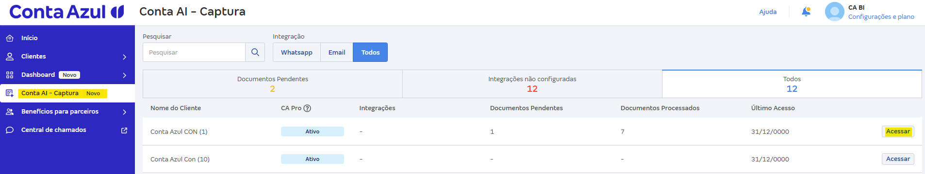 Tela de Captura AI na CA Mais.png