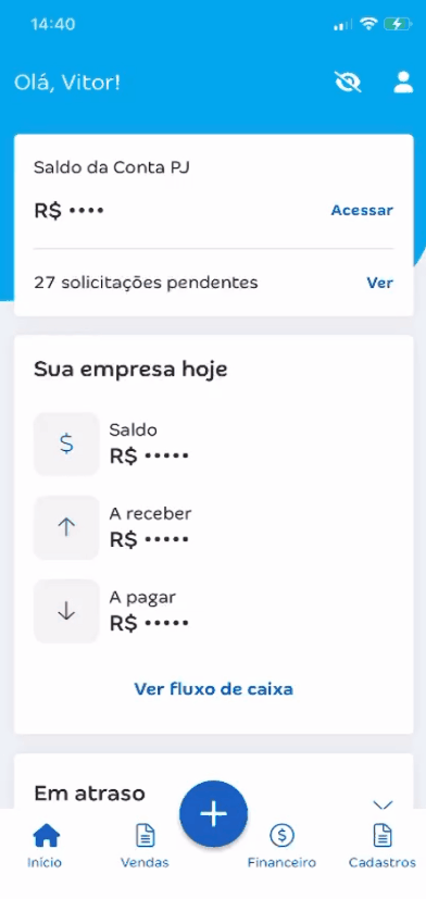 Passo a passo para excluir chave Pix na Conta PJ da ContaAzul IP.