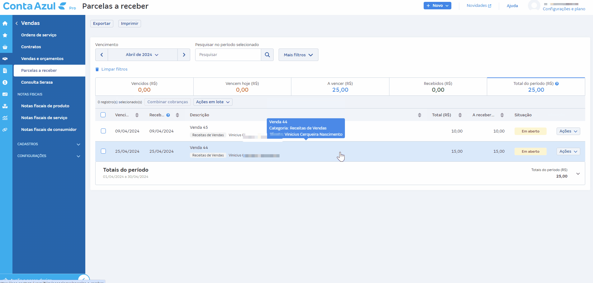 Passo a passo para acessar as parcelas a receber vinculadas às cobranças emitidas..gif