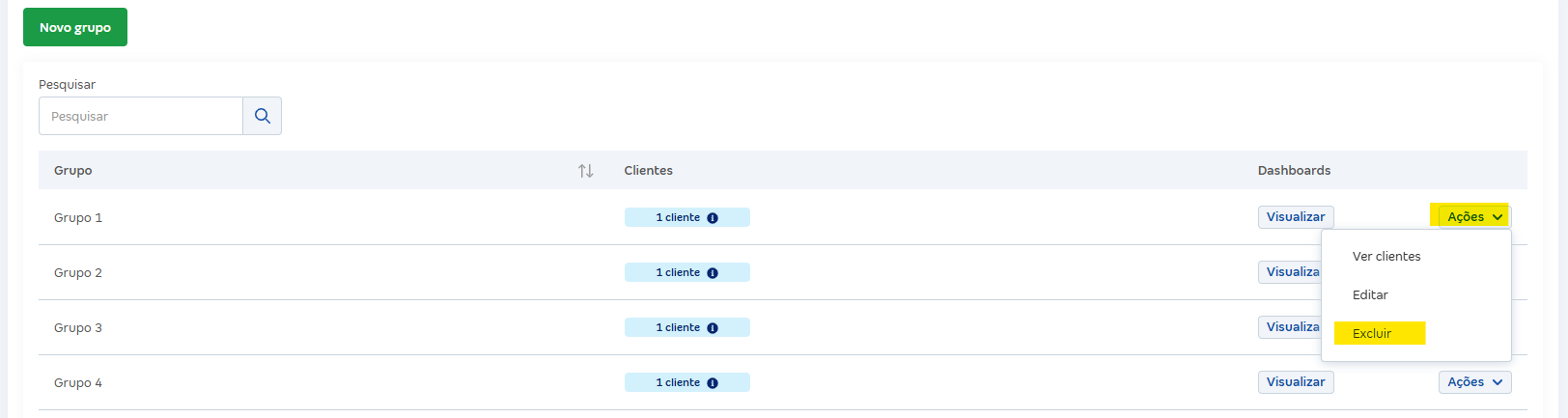 Tela de grupo de clientes com destaque para o botao Excluir.png