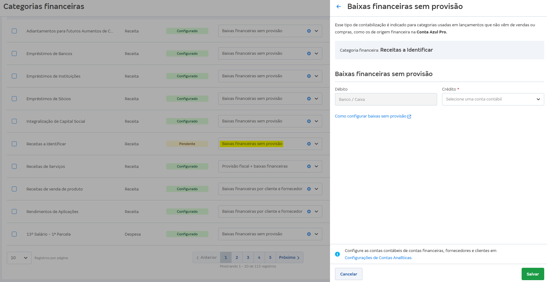 Tela de configuração de Baixas financeiras sem provisão.png