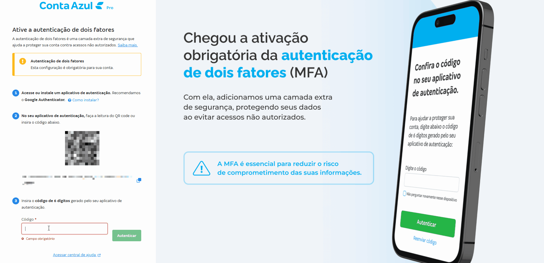 Passo a passo para informar o codigo de segurança.gif