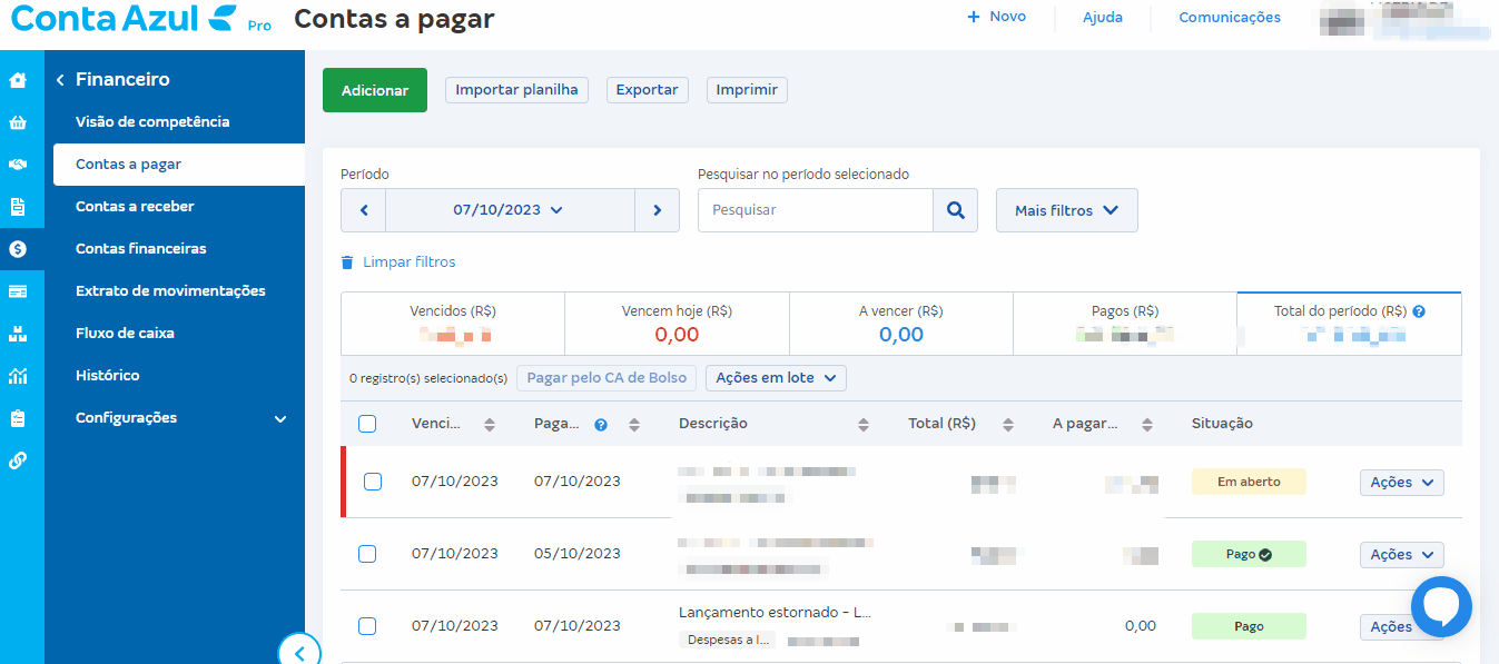 Passo a passo para consultar despesa criada automaticamente quando de perde a disputa de chargeback.
