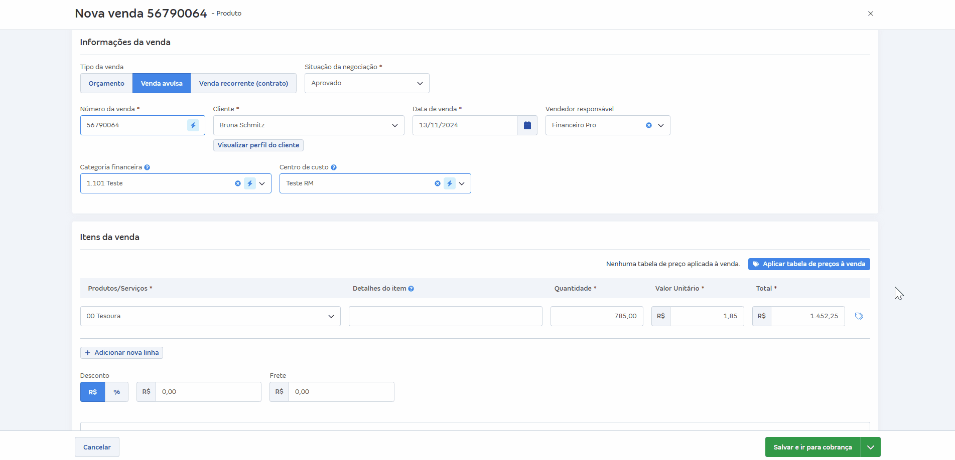 Passo a passo para gerar e enviar link de pagamento pela Venda.